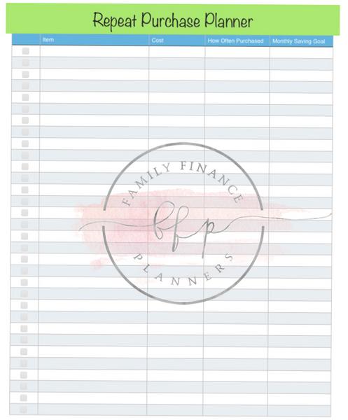 Repeat Purchase Planner