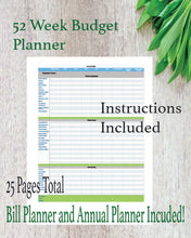 52 Week Budget Printable with Annual Budget, Quarterly Checkup, and Bill Planner