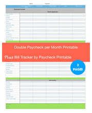 Two Paychecks a Month Budget Printout